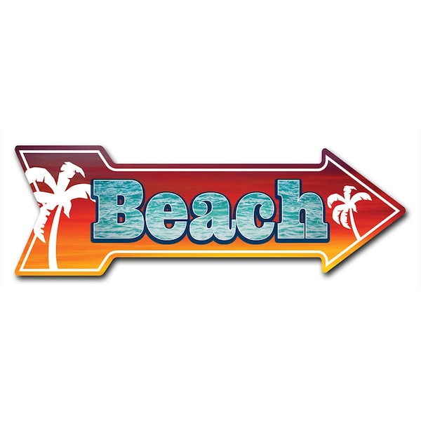 Beach 3 Arrow Decal Funny Home Decor 24in Wide